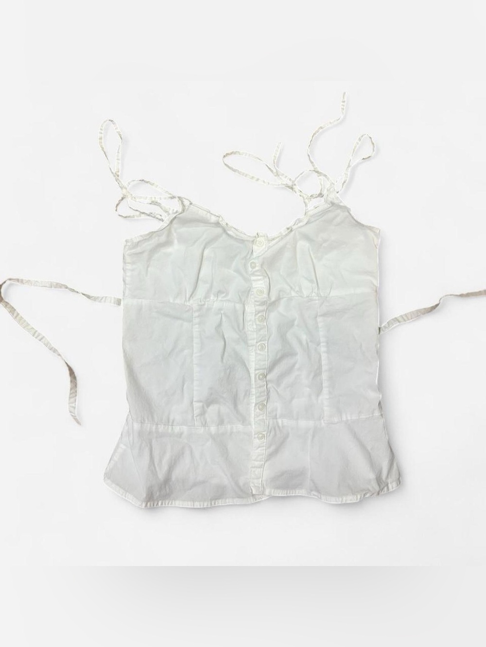 Brandy Melville White Tank Top with Adjustable Straps - One Size